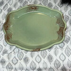 Mid Century Low Planter Console Bowl Ceramic Drip Glaze Vintage USA Pottery 705